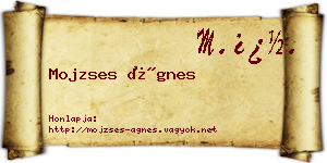 Mojzses Ágnes névjegykártya